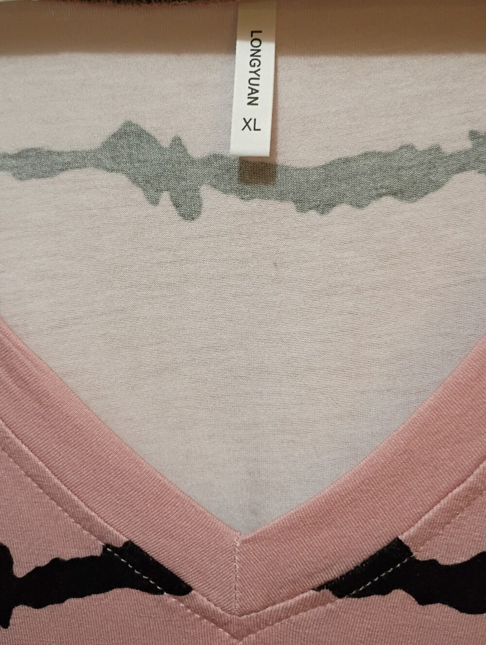 🥳🎊🎉 HP Pink & Black Short Sleeve Tee V-neck Long Top - Picture 8 of 13